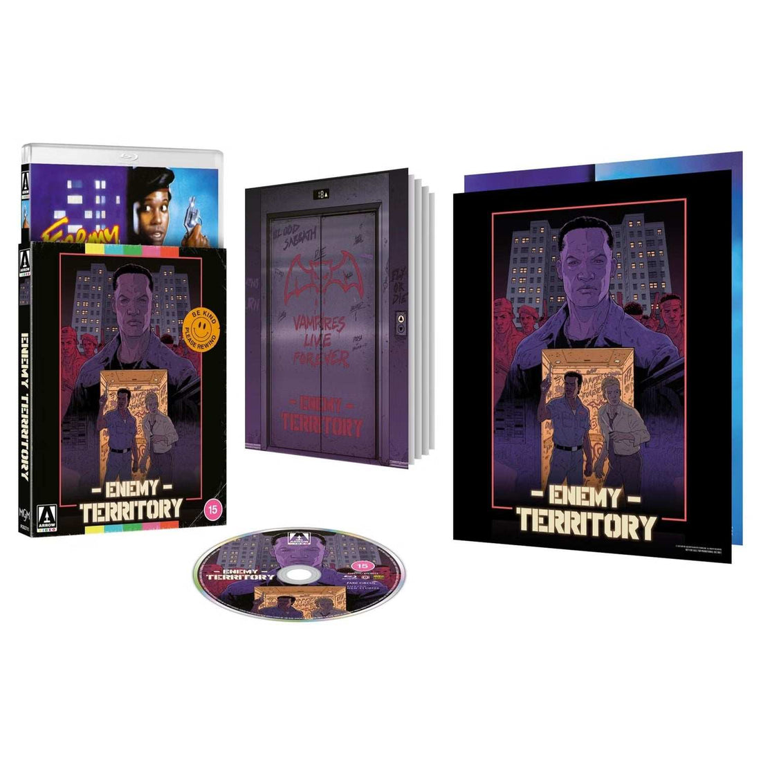 Enemy Territory Limited Edition Blu-Ray set with slipcover, booklet, poster, and disc featuring restored artwork and bonus content.