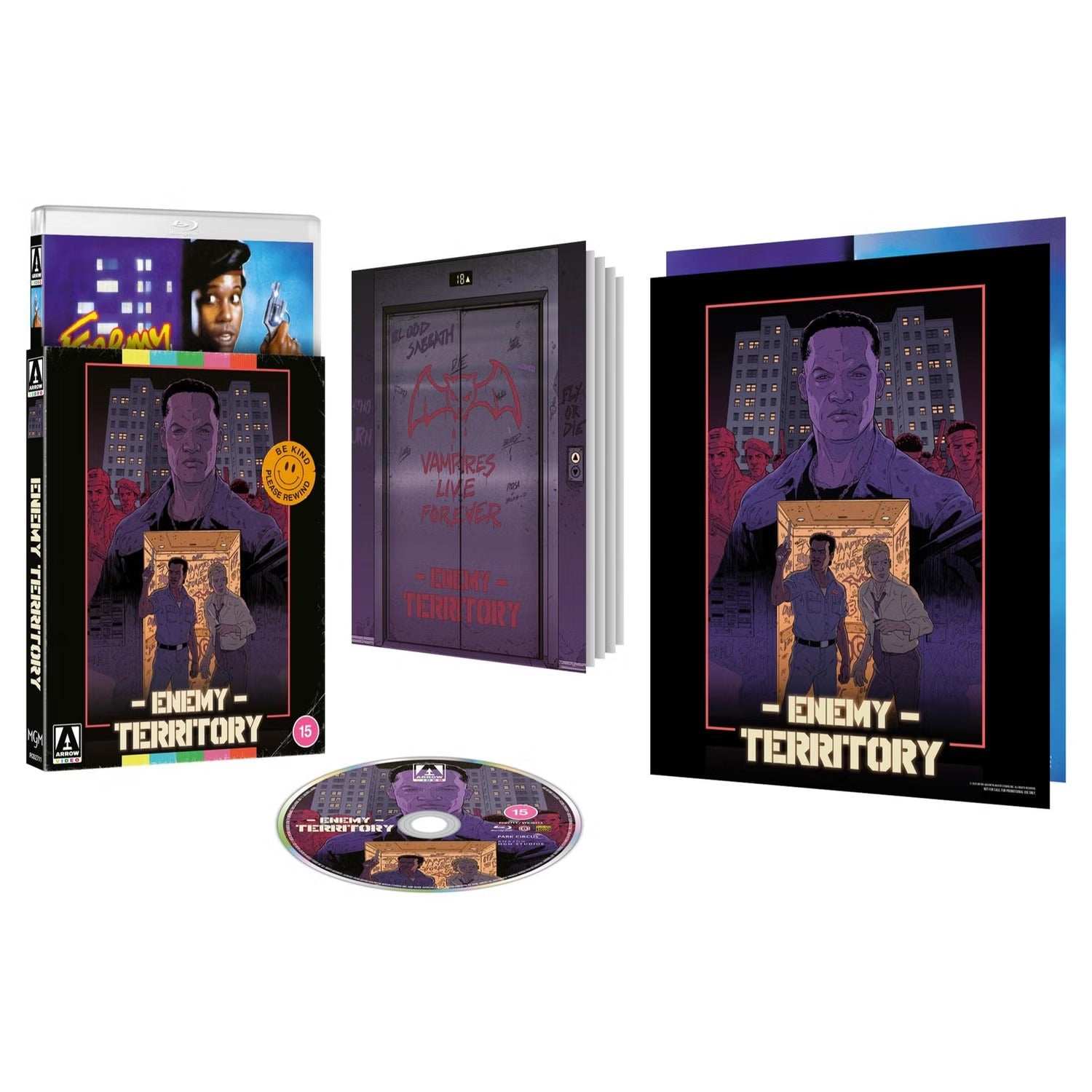 Enemy Territory Limited Edition Blu-Ray set with slipcover, booklet, poster, and disc featuring restored artwork and bonus content.