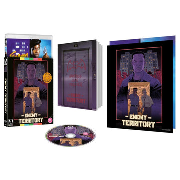 Enemy Territory Limited Edition Blu-Ray set with slipcover, booklet, poster, and disc featuring restored artwork and bonus content.
