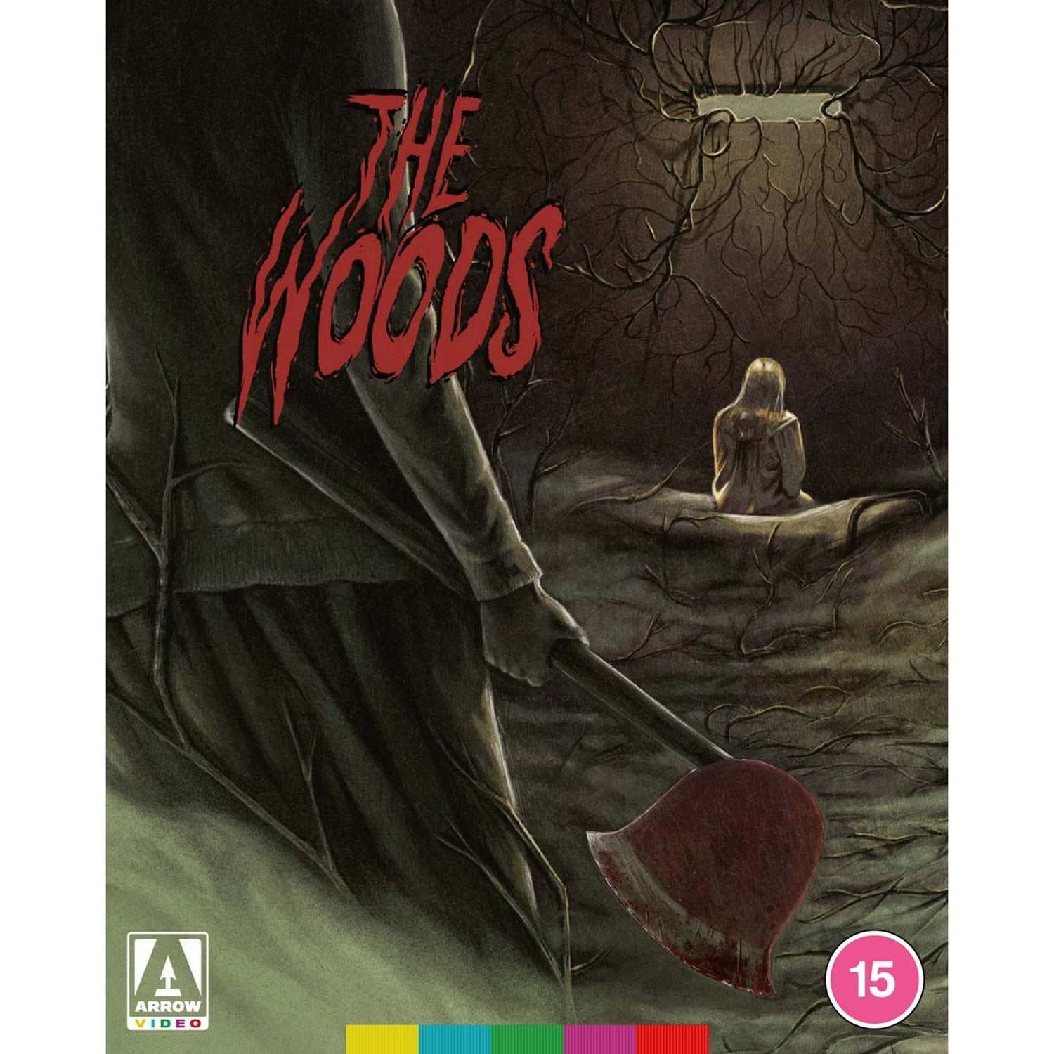 The Woods Limited Edition Blu-Ray with slipcover and booklet, featuring atmospheric horror artwork.