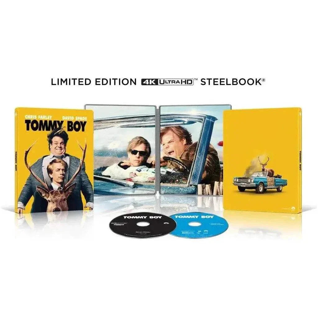 Tommy Boy 4K UHD Limited Edition Steelbook with Blu-Ray and Digital.