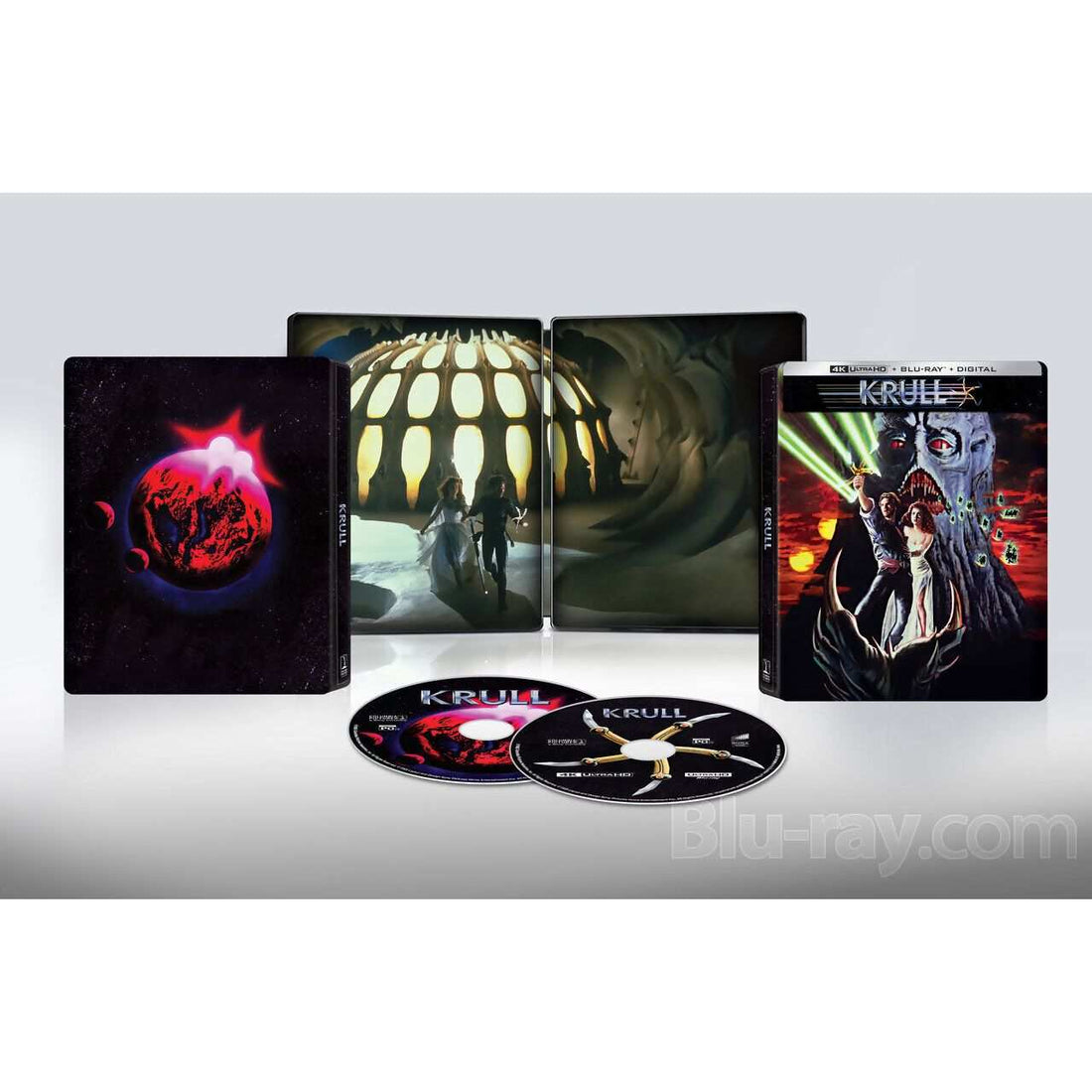 Krull 4K UHD Steelbook cover featuring fantasy-adventure artwork with mythological creatures.