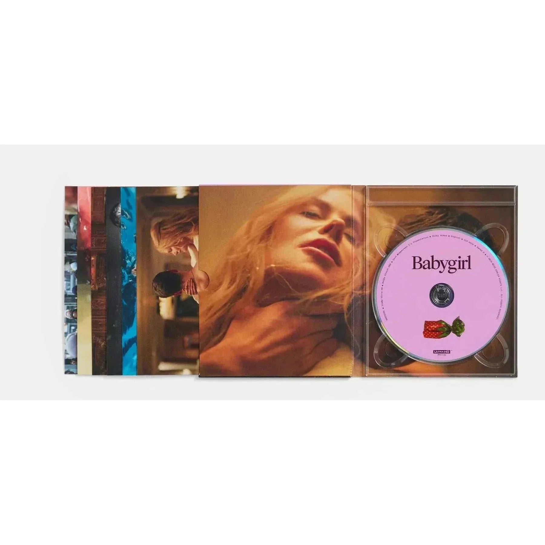 Babygirl 4K UHD Blu-ray cover and disc with vibrant color artwork.