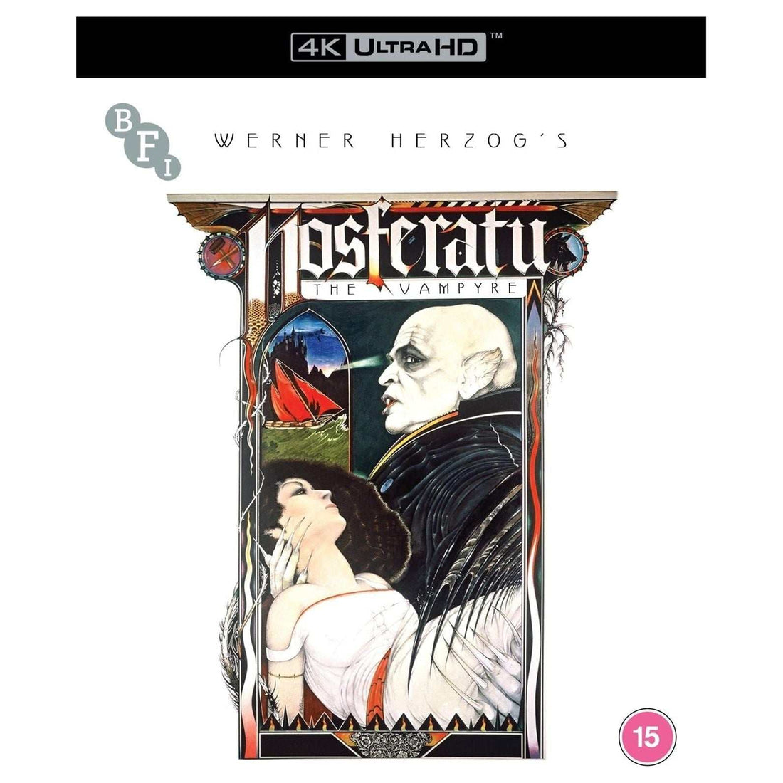 Nosferatu The Vampyre 1979 4K Ultra HD cover featuring Klaus Kinski and Isabelle Adjani.