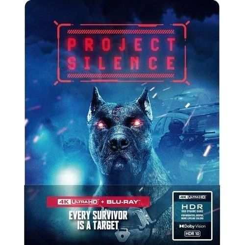 Project Silence 4K UHD Blu-ray Steelbook with embossed cover art featuring a menacing dog.