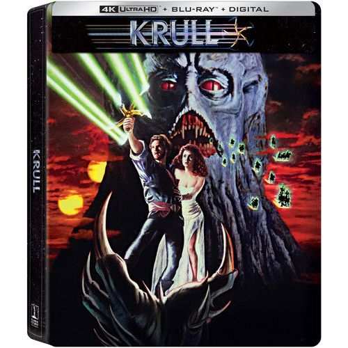 Krull 4K UHD Steelbook cover featuring fantasy-adventure artwork with mythological creatures.