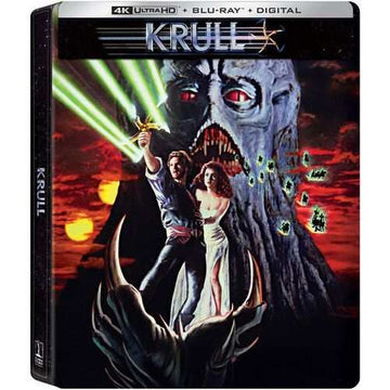 Krull 4K UHD Steelbook cover featuring fantasy-adventure artwork with mythological creatures.