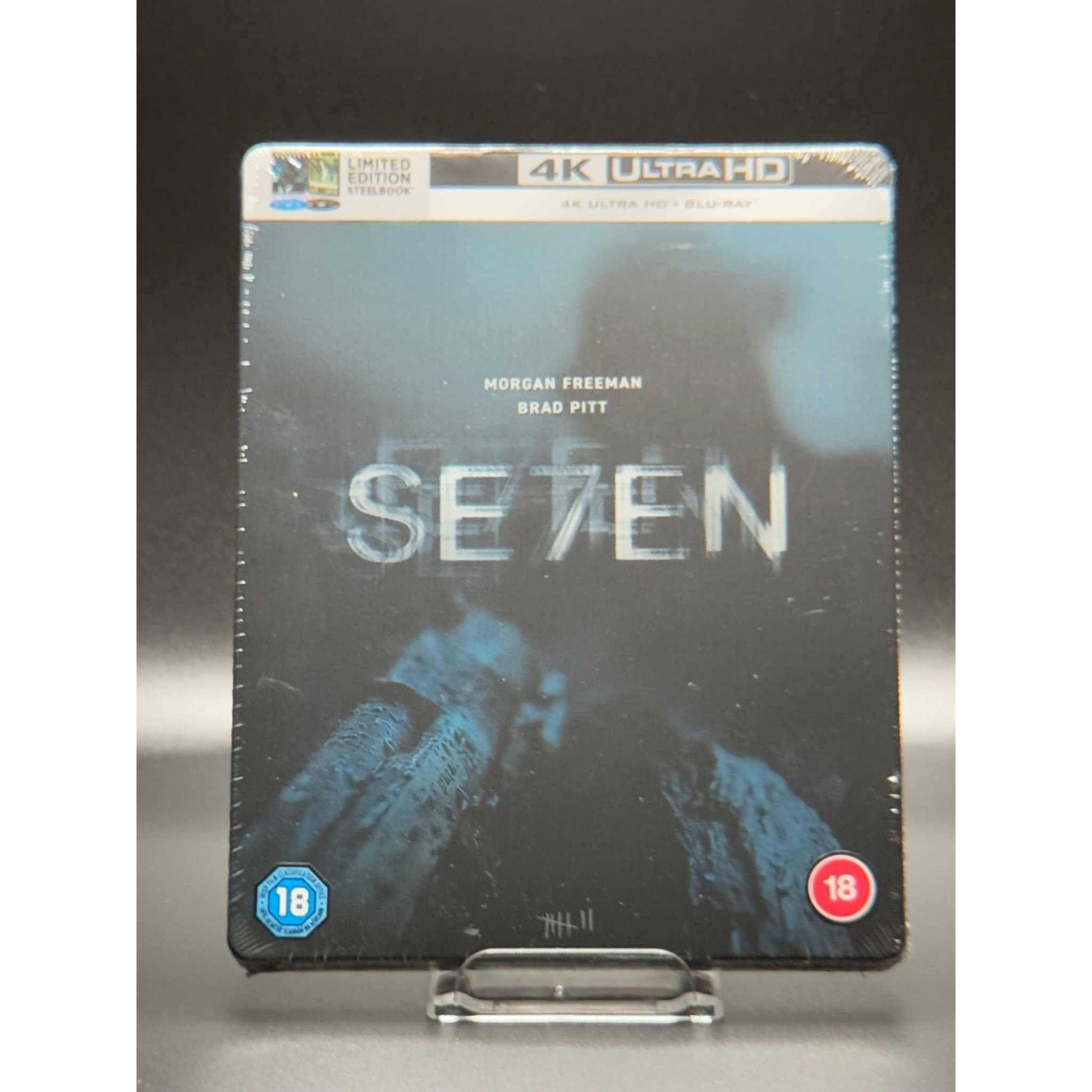 Se7en limited edition steelbook 4K UHD and Blu-ray featuring Morgan Freeman and Brad Pitt thriller