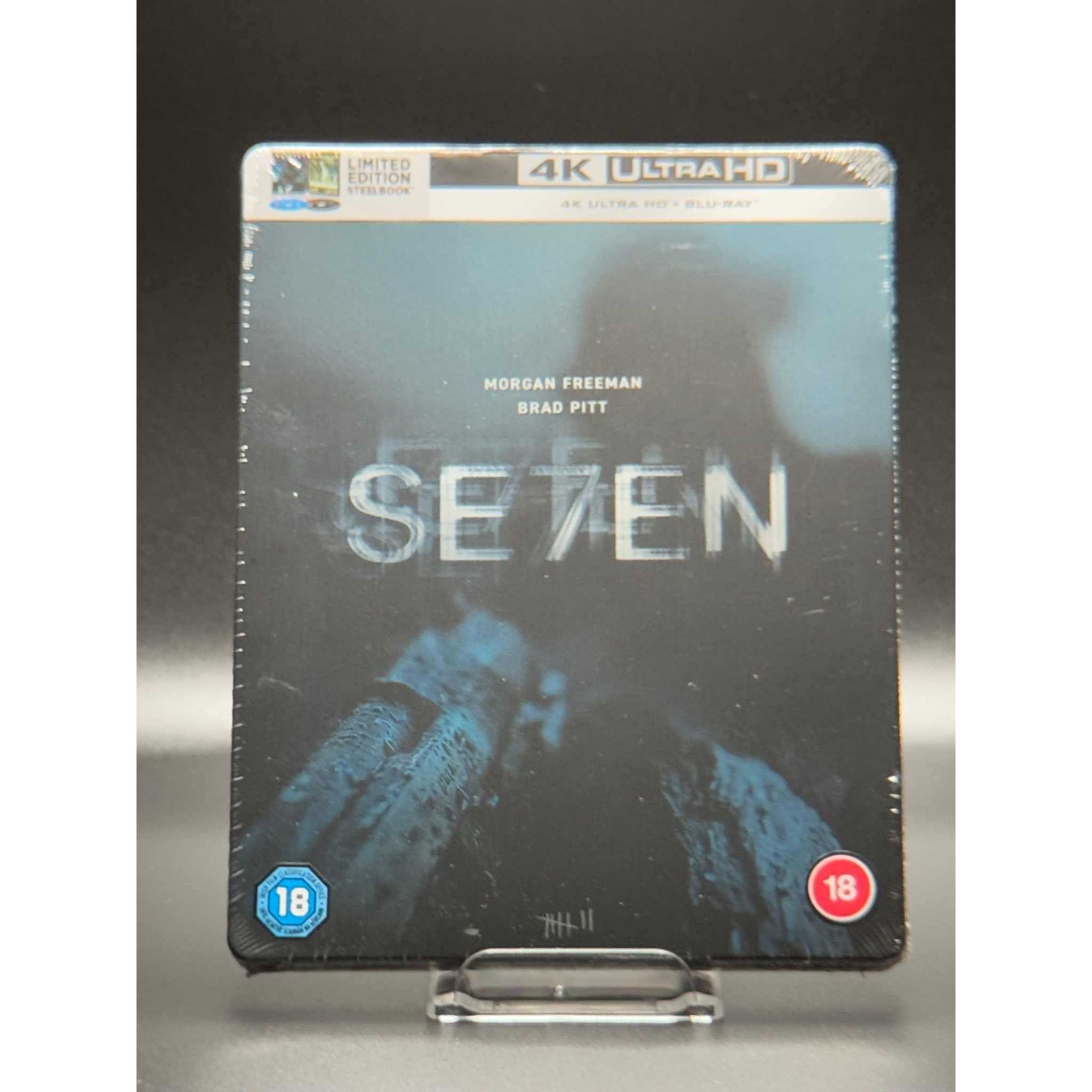 Se7en limited edition steelbook 4K UHD and Blu-ray featuring Morgan Freeman and Brad Pitt thriller