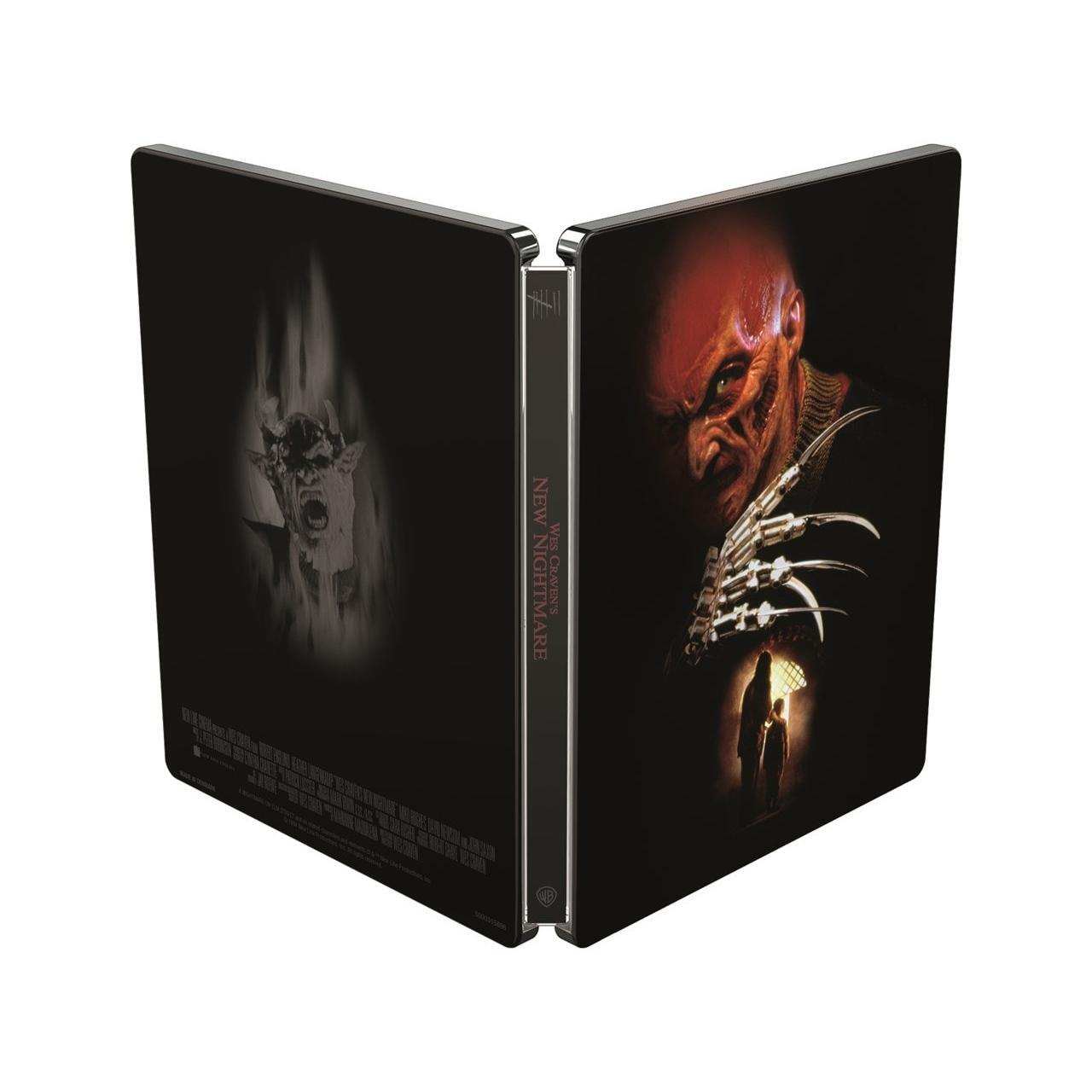 A Nightmare On Elm Street limited edition steelbook set with Freddy Krueger artwork, 4K Ultra HD and Blu-Ray, UK region free, pre-order package.