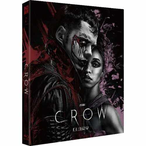 The Crow 2024 Blu-ray numbered limited edition full slip cover featuring dark fantasy artwork of two characters with dramatic makeup and blood details