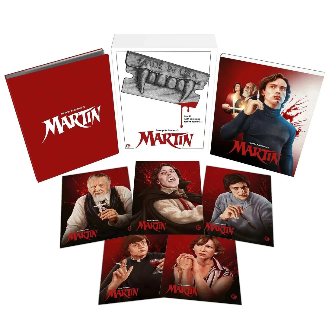 Martin Limited Edition 4K Ultra HD Blu-Ray with slipcase and extras, region-free, cover art featuring vampire teeth.