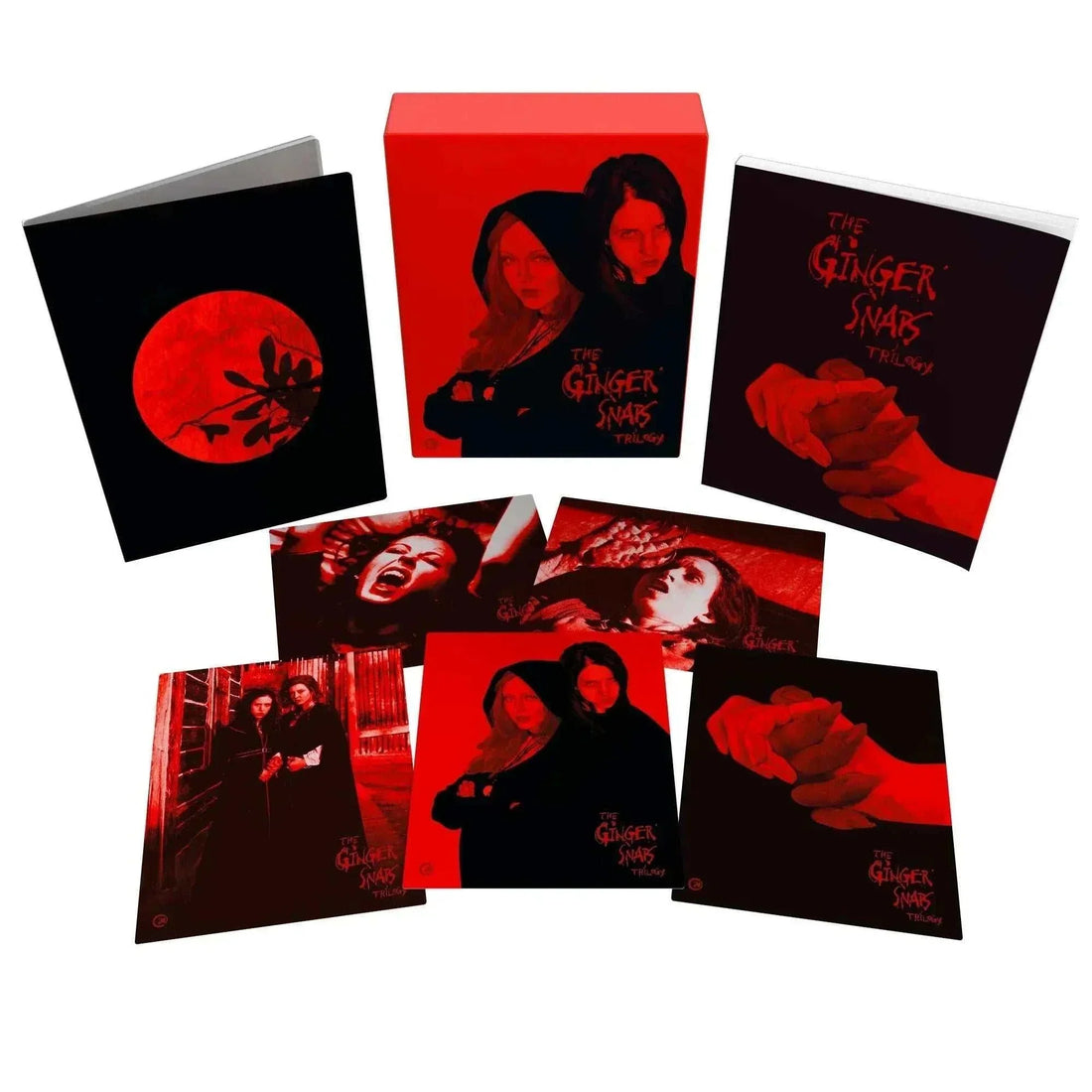 Ginger Snaps Trilogy Limited Edition Blu-Ray box set with red and black artwork featuring two female characters and rigid slipcase packaging