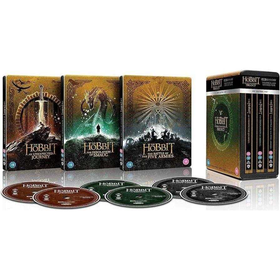 The Hobbit Trilogy Limited Edition Steelbook Box Set 4K Ultra HD