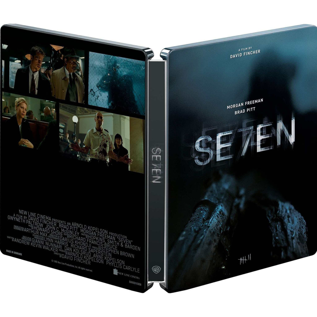 Se7en limited edition steelbook 4K UHD and Blu-Ray with cover featuring dark moody design and crows
