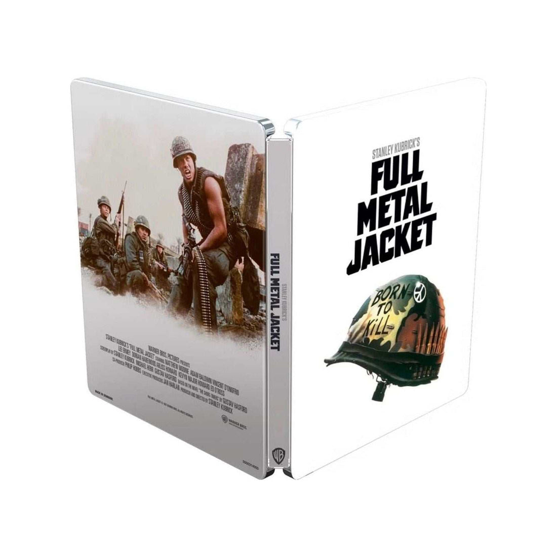 Full Metal Jacket Limited Edition UK Steelbook 4K Ultra HD and Blu-Ray set with iconic cover design.