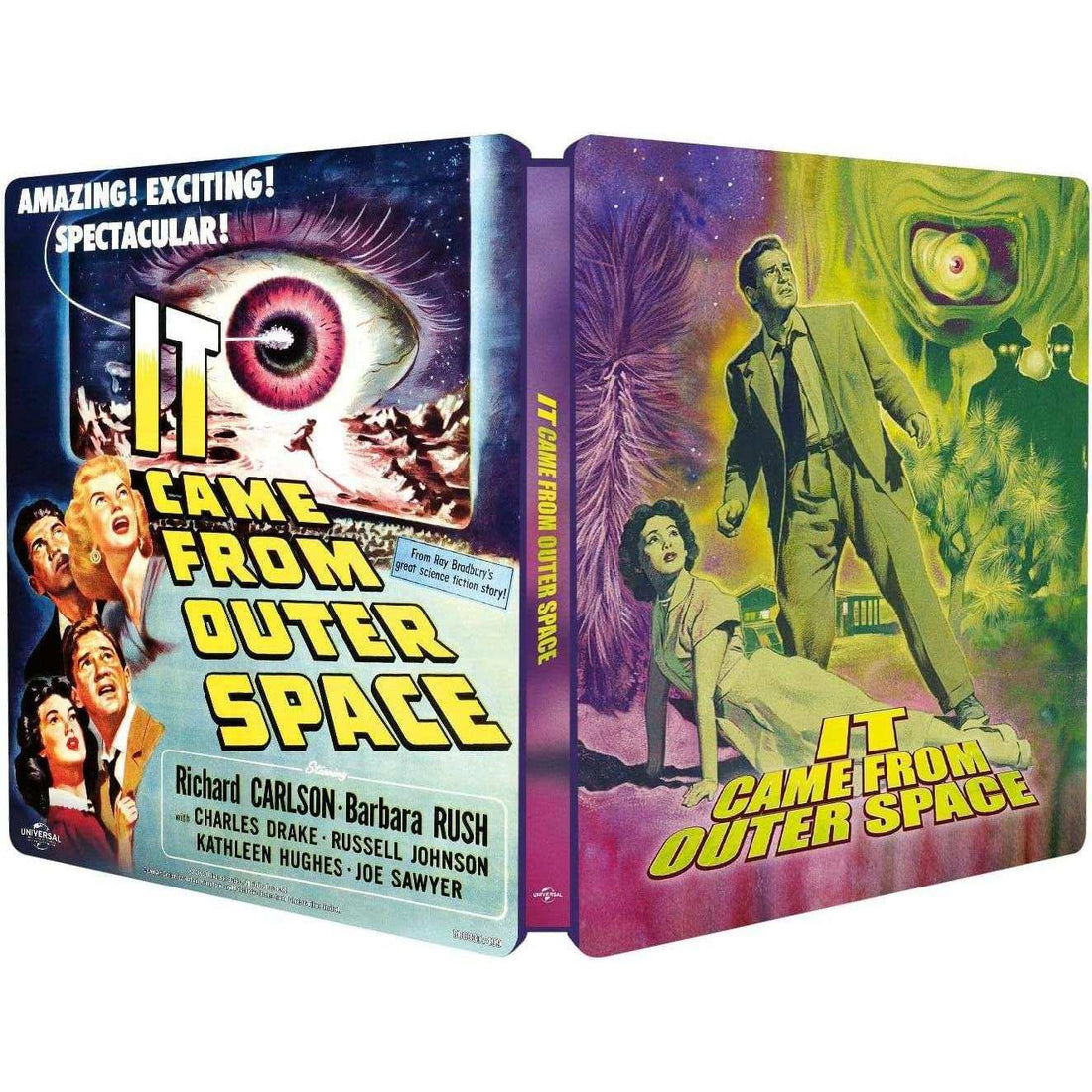 Outer Space Limited Edition Steelbook 4K Ultra HD Collector's Set with Slipcase, Booklet, Film Cell, and Art Cards.