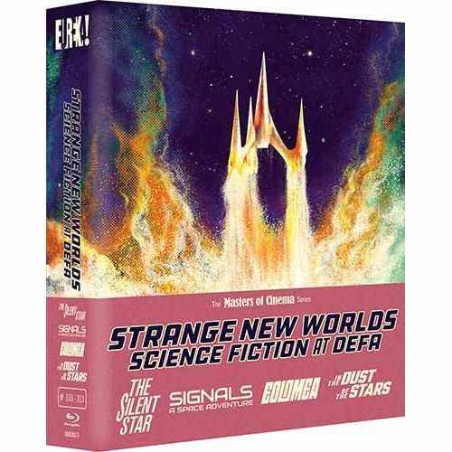 Limited Edition Blu-Ray box set of "Strange New Worlds - Science Fiction At DEFA" featuring restored films with new artwork.