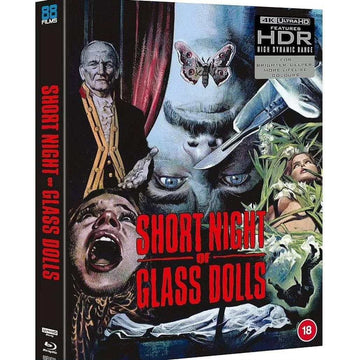 Short Night Of Glass Dolls Deluxe Limited Edition 4K Ultra HD Blu-Ray featuring new artwork, rigid slipcase, and extensive special features.