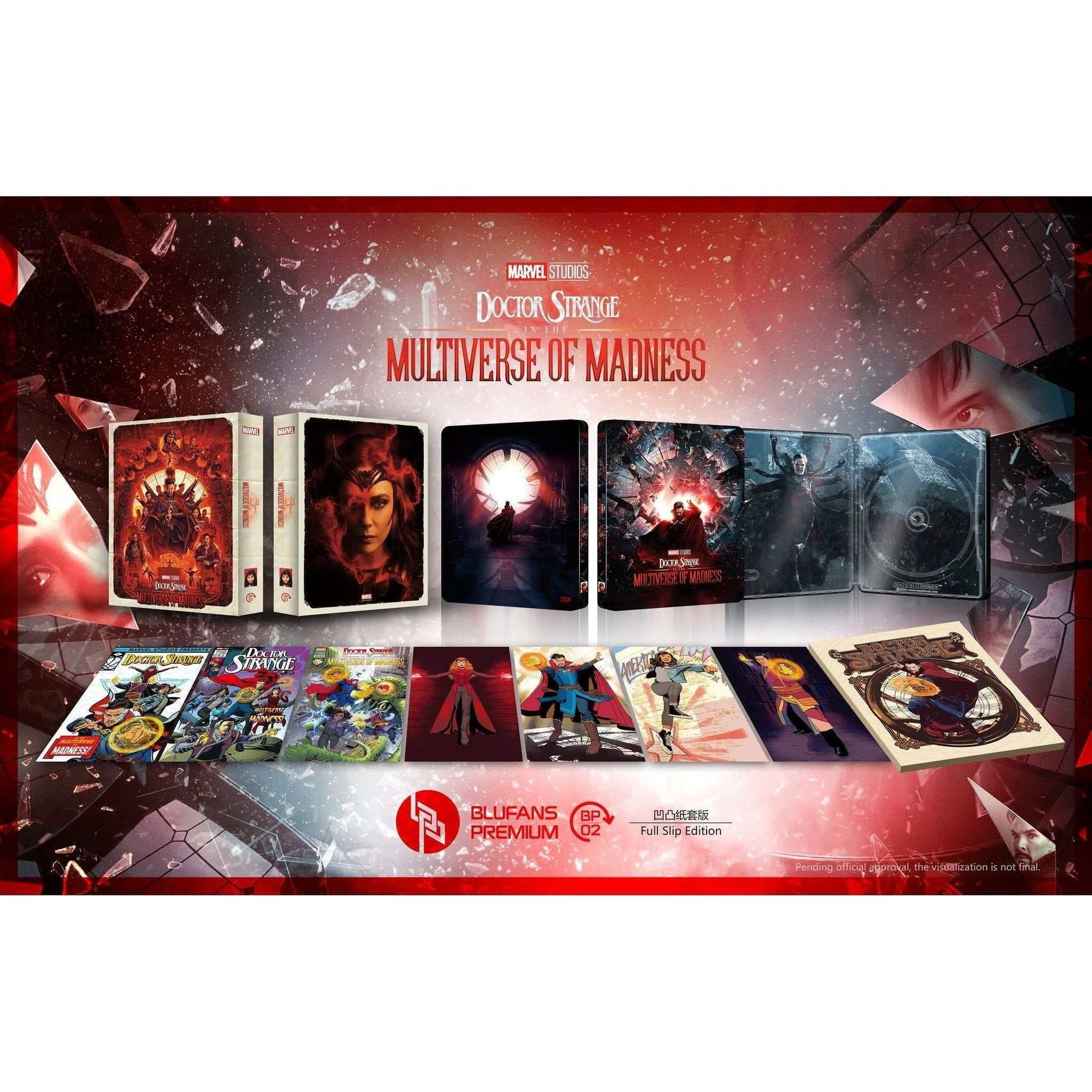Doctor Strange Multiverse of Madness SteelBook One-Click Box Set with exclusive artwork and lenticular editions.