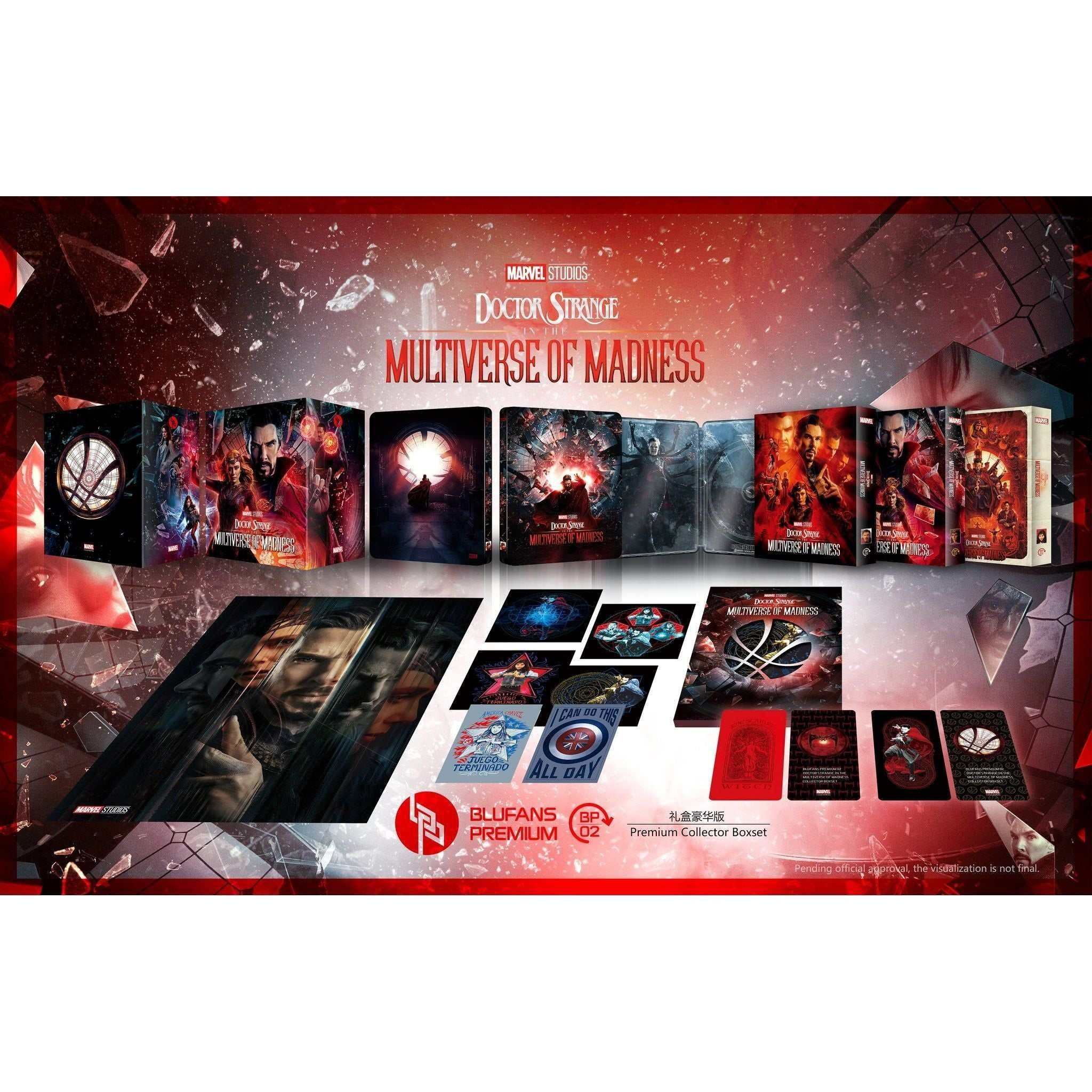 Doctor Strange Multiverse of Madness SteelBook One-Click Box Set with exclusive artwork and collectibles.