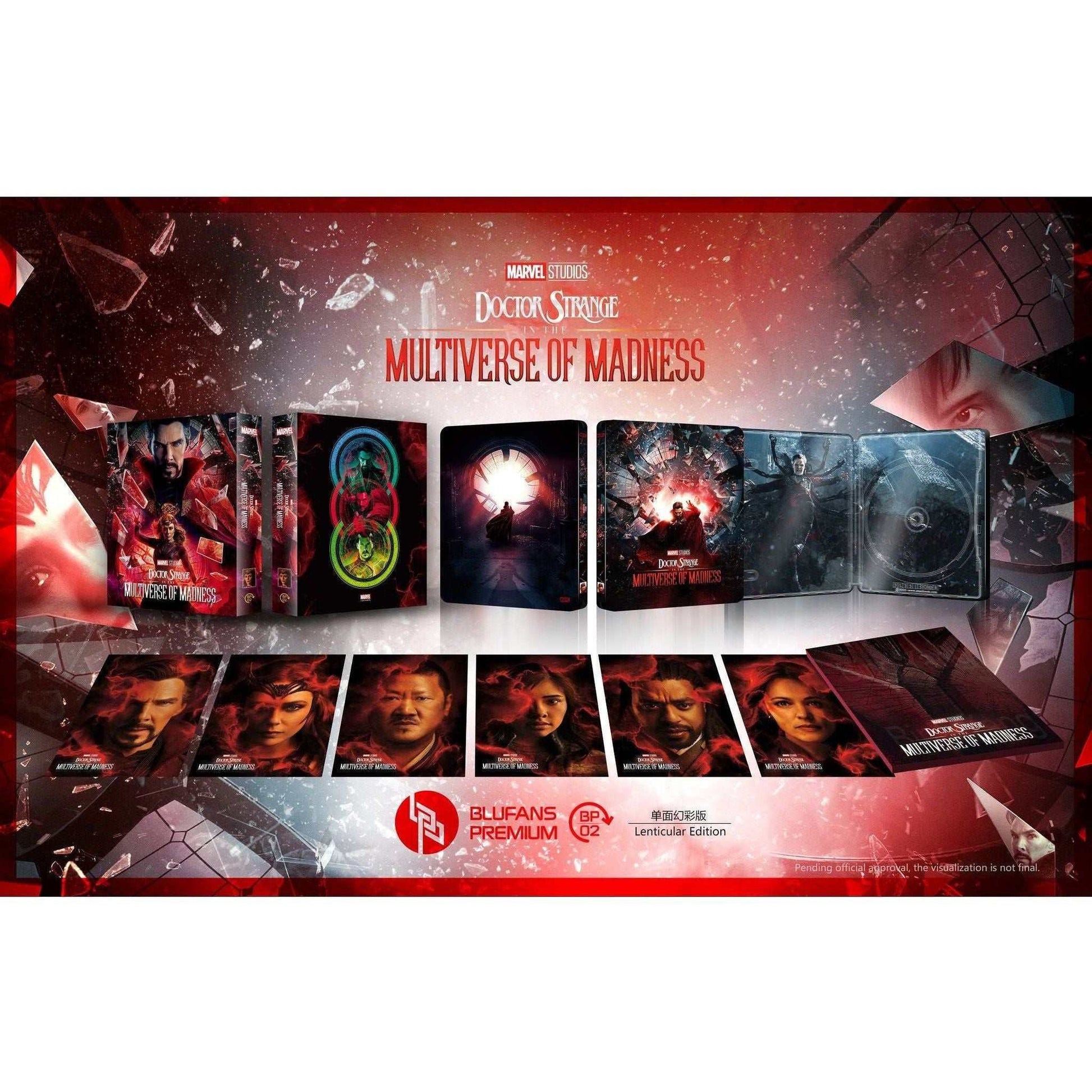 Doctor Strange Multiverse of Madness SteelBook One-Click Box Set Edition with exclusive artwork and lenticular slip.