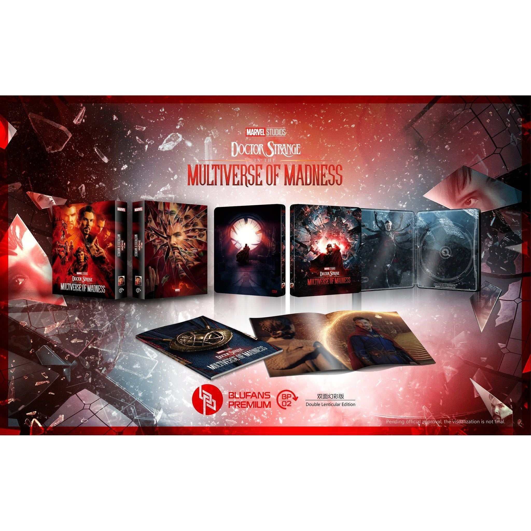 Doctor Strange Multiverse of Madness SteelBook One-Click Box Set Edition with exclusive artwork and extras.