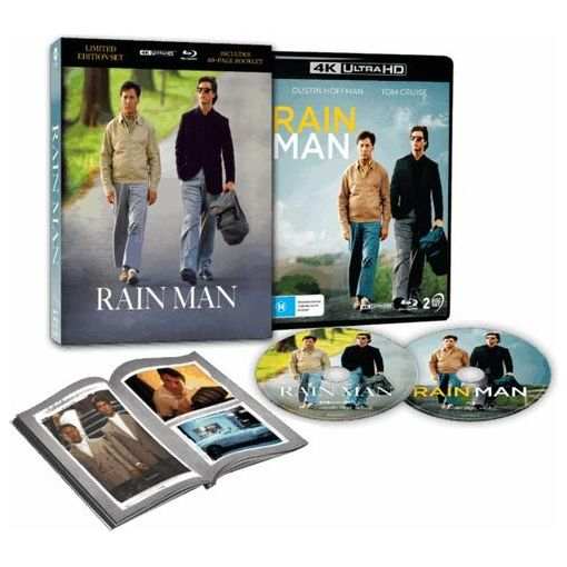 Limited edition Rain Man 4K UHD & Blu-Ray set featuring lenticular hardcase and booklet.
