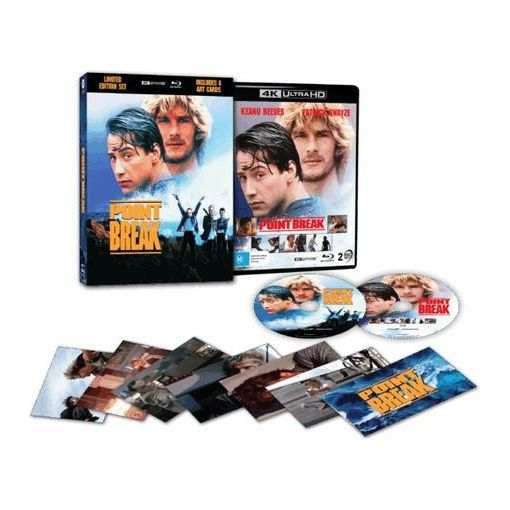 Point Break (1991) 4K UHD Blu-ray Limited Edition with art cards in lenticular hardcase.