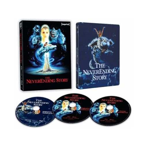 The Neverending Story 4K UHD and Blu-Ray SteelBook edition with lenticular hardcover and three discs featuring original and German extended cuts