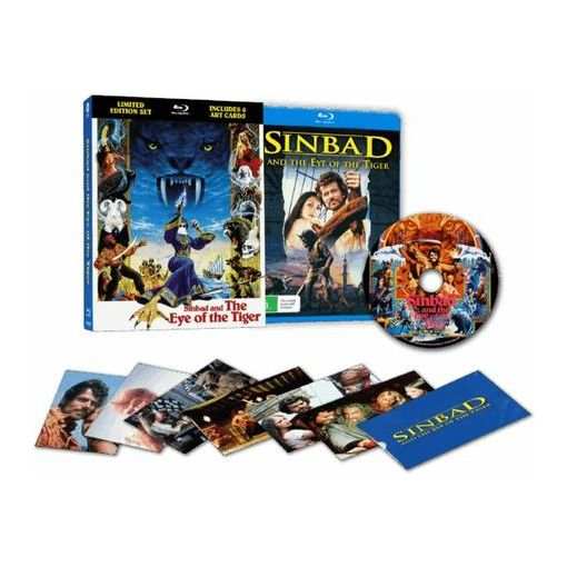 Sinbad and The Eye of The Tiger 1977 Blu-Ray limited edition set with art cards and lenticular hardcase.