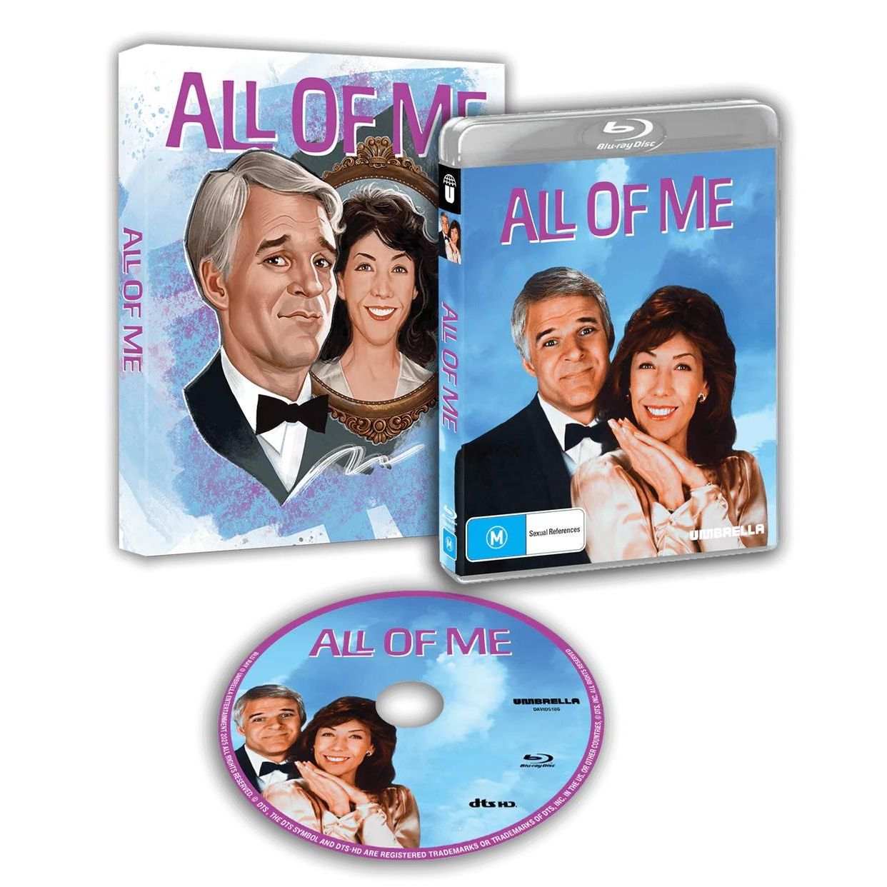 Blu-ray copy of All Of Me (1984) with limited edition slipcover and disc featuring Steve Martin and Lily Tomlin.