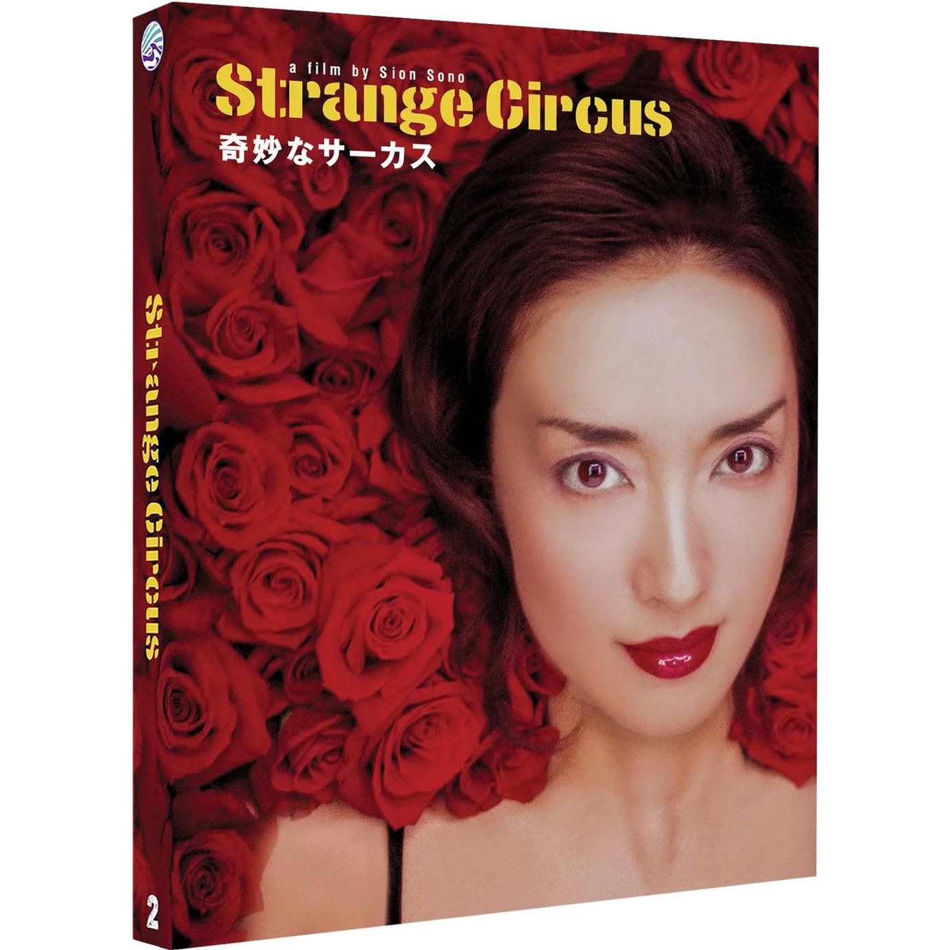 Strange Circus Blu-Ray with slipcover featuring close-up of a woman's face surrounded by red roses