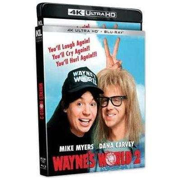 Wayne's World 2 4K UHD Blu-Ray with slipcover featuring Mike Myers and Dana Carvey.