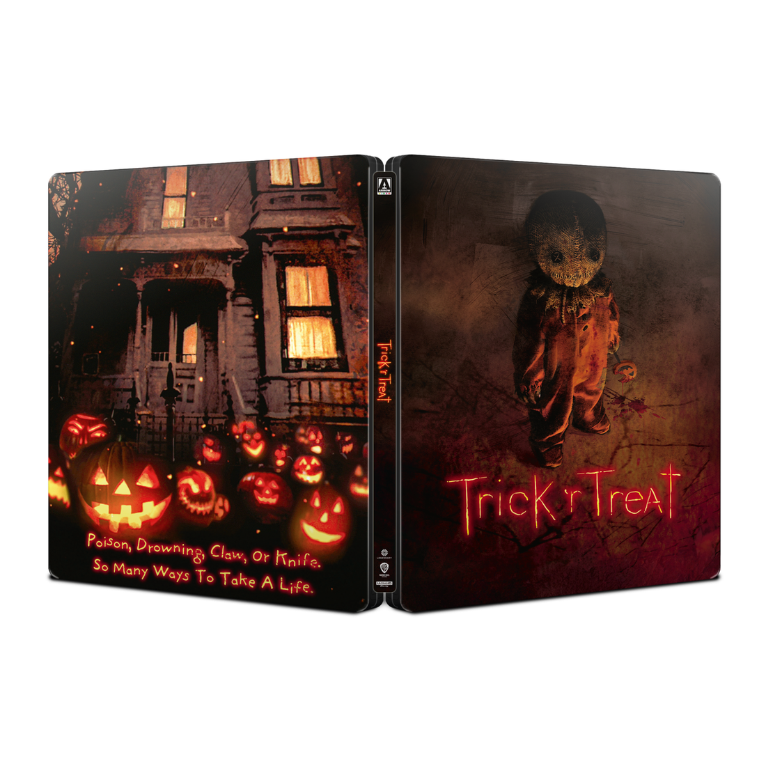 Trick 'r Treat 4K Ultra HD limited edition steelbook with horror-themed cover featuring the character Sam.
