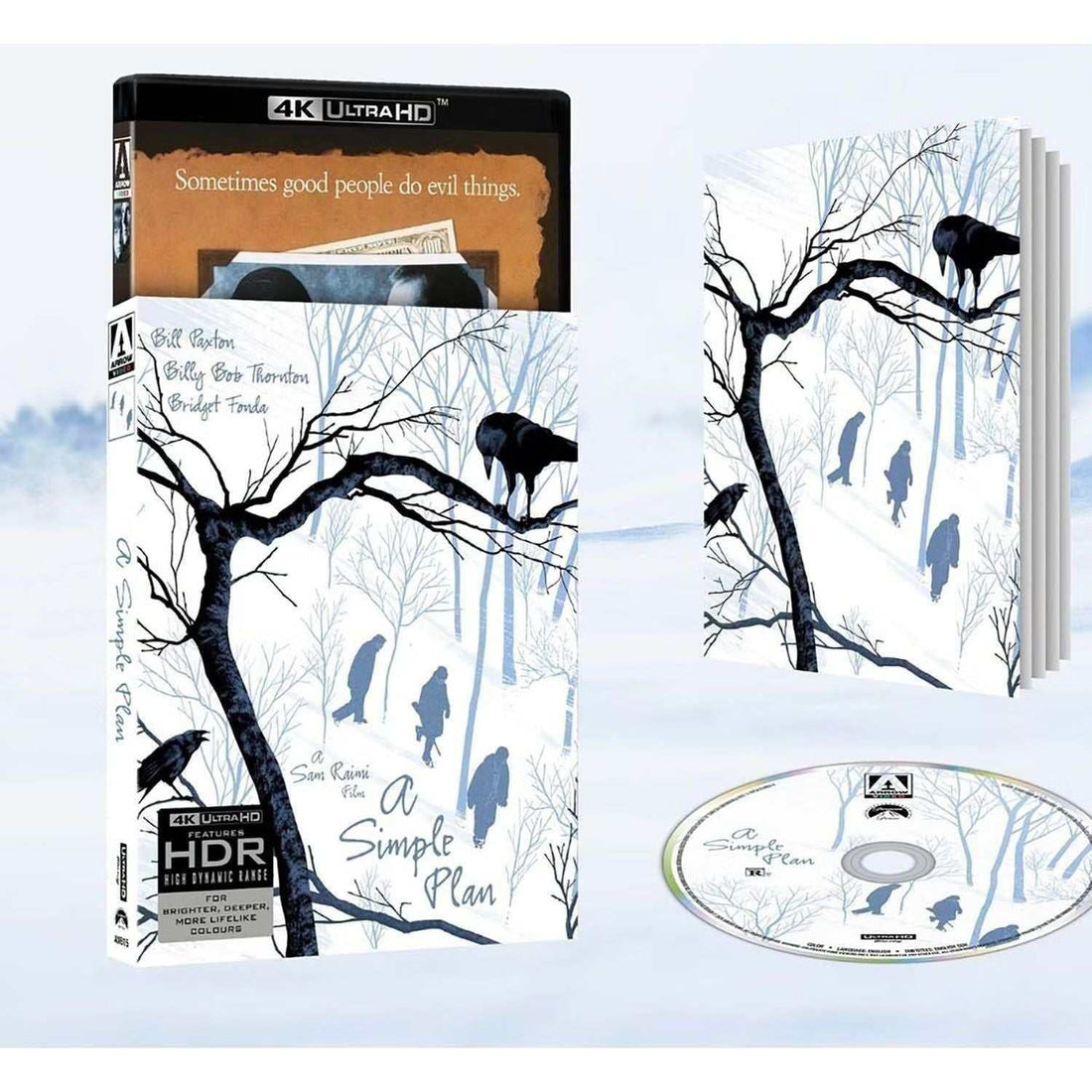 A Simple Plan Limited Edition 4K UHD cover art with winter scene and tree branches, featuring crows; includes HDR label.