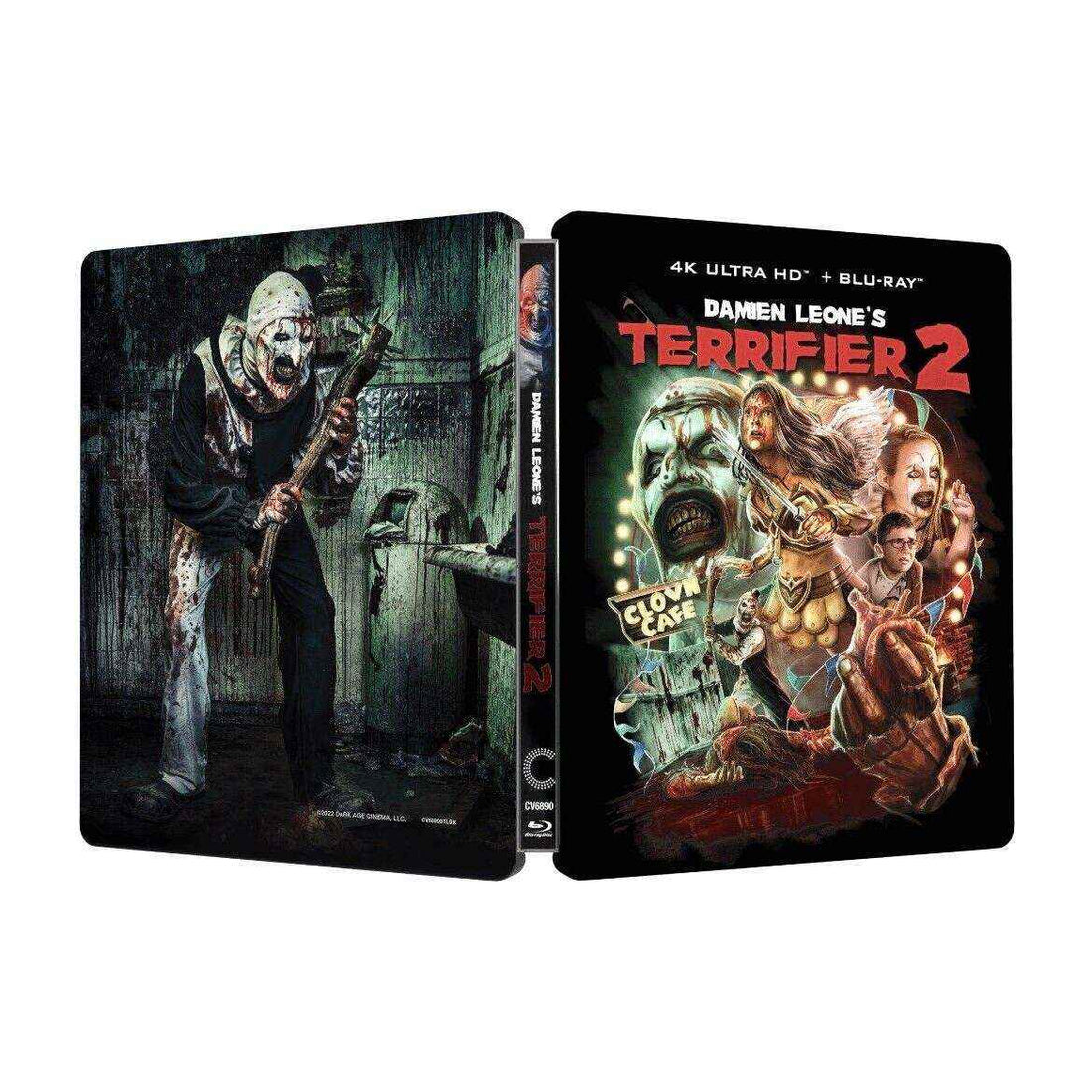 Terrifier 2 4K UHD Blu-Ray Steelbook featuring Art the Clown.