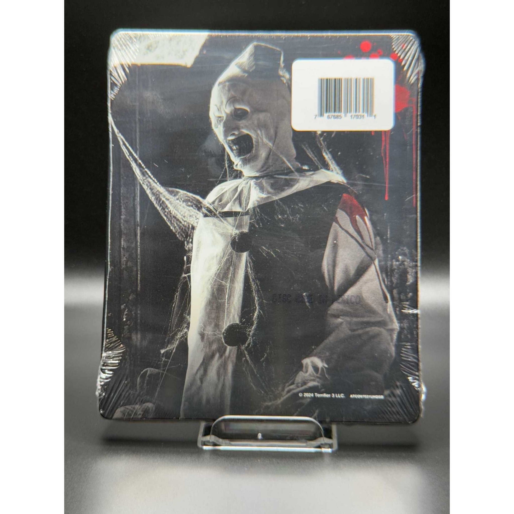 Terrifier 3 Collector's Edition Steelbook featuring Art the Clown, 4K UHD + Blu-Ray.