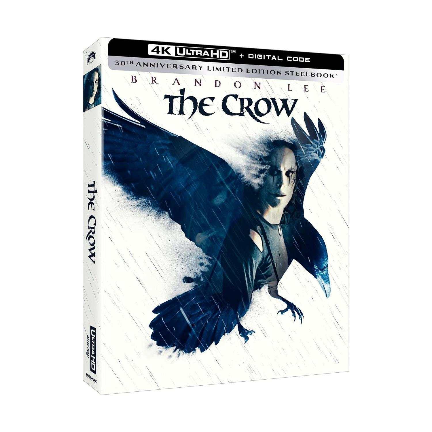 The Crow 30th Anniversary Limited Edition Steelbook 4K UHD movie with Brandon Lee and crow artwork
