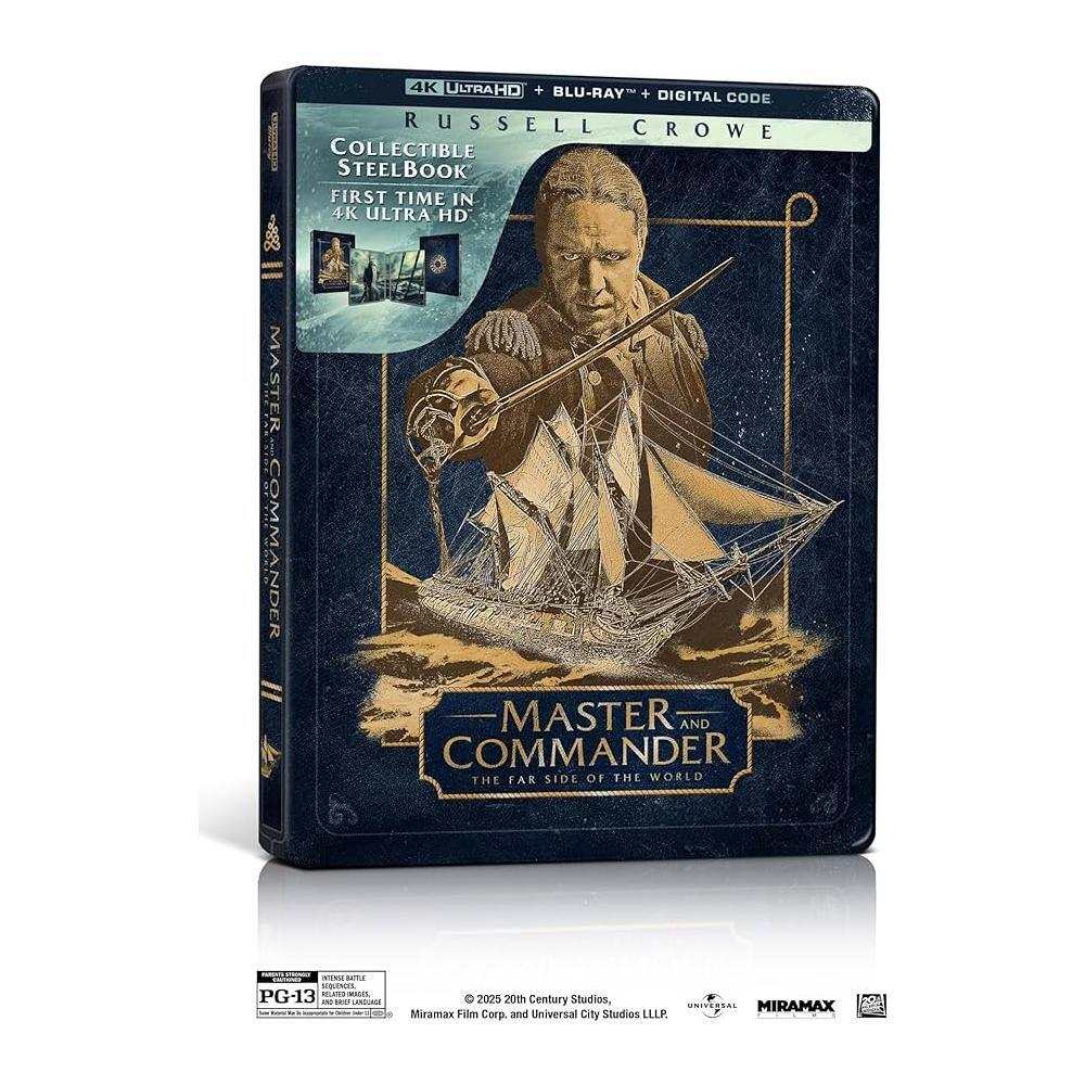 Master and Commander limited edition steelbook 4K UHD Blu-ray with Russell Crowe and ship artwork