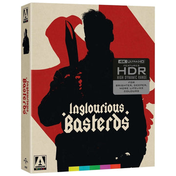 Inglourious Basterds Limited Edition 4K UHD and Blu-Ray with rigid slipcase and extras packaging featuring silhouette artwork and HDR label