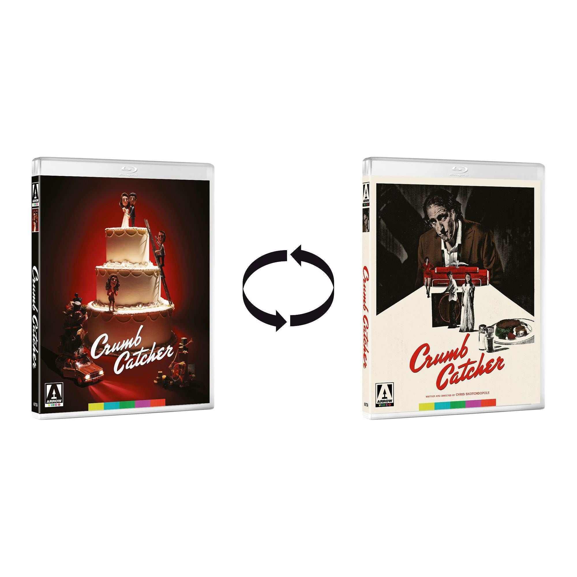 Crumb Catcher Limited Edition Blu-Ray with slipcover and booklet, featuring reversible artwork.