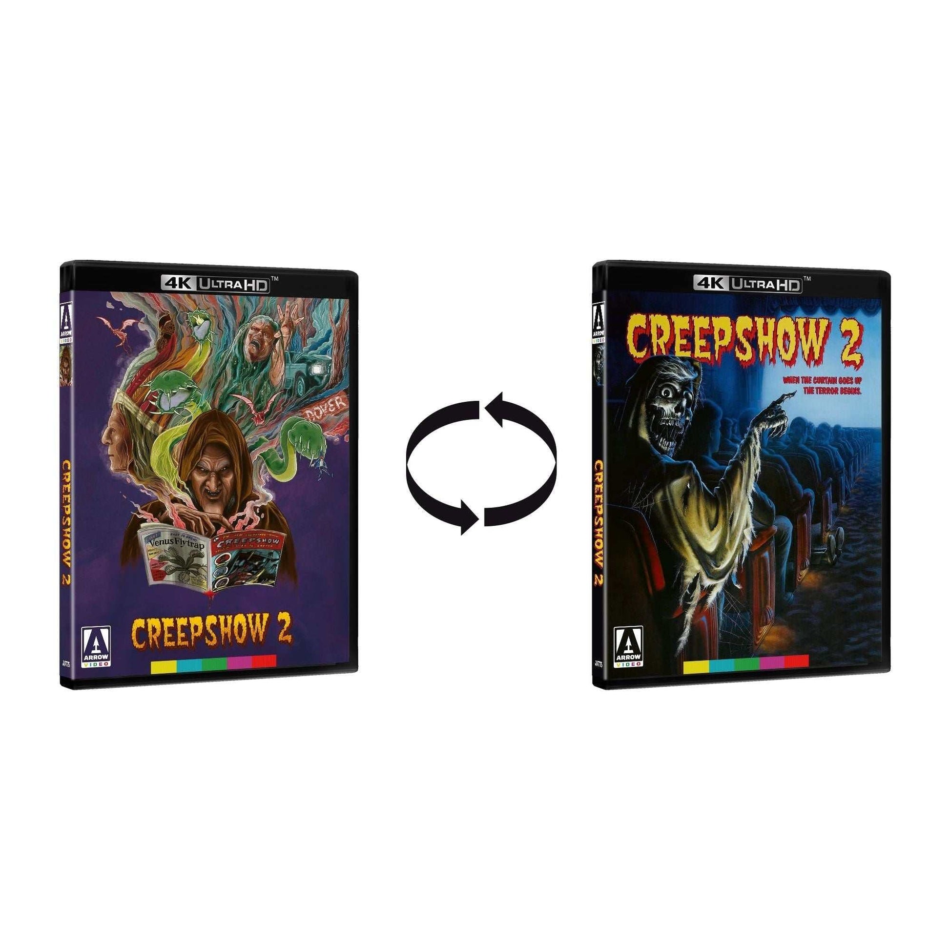 Creepshow 2 4K UHD with slipcover and booklet, featuring reversible artwork.
