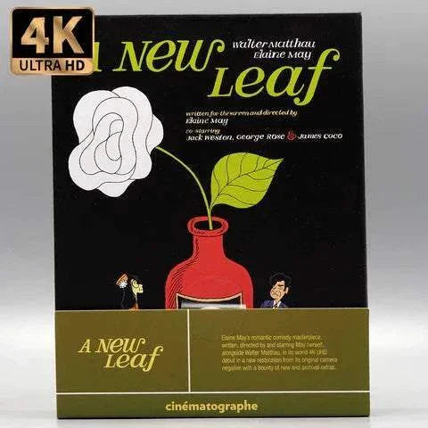 Cinématographe A New Leaf 4K Ultra HD Blu-ray slipcase with illustrated cover and gold banner detailing restoration and bonus features