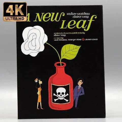 Cinématographe A New Leaf 4K Ultra HD Blu-ray slipcase with vintage cartoon cover featuring a skull and crossbones bottle and characters.