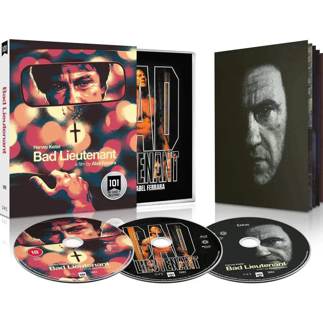 Bad Lieutenant (1992) Limited Edition 4K UHD and Blu-ray with slipcover, featuring Harvey Keitel and directed by Abel Ferrara.