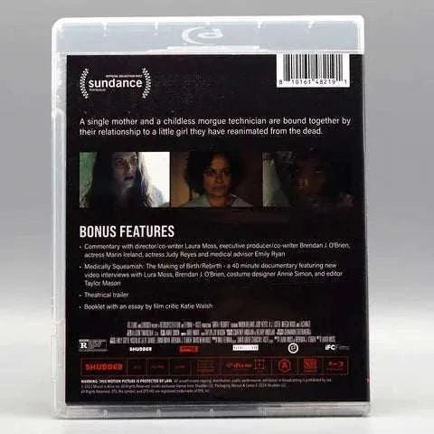 Birth/Rebirth Blu-Ray with slipcover featuring bonus features and film summary.