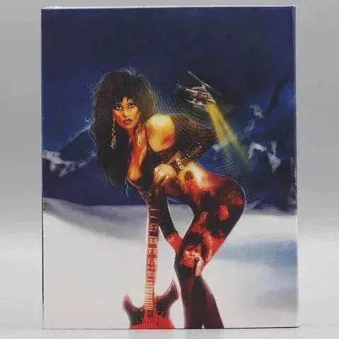 Blood Tracks Blu-ray cover art with snowy mountain scene and horror imagery.