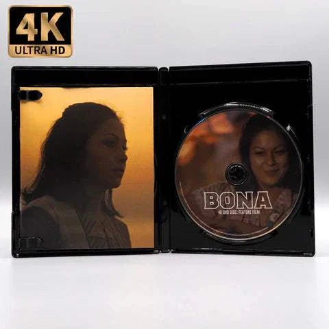 Kani - Bona 4K UHD and Blu-Ray disc open case featuring a woman’s side profile and a close-up face on the disc, with 4K Ultra HD logo.
