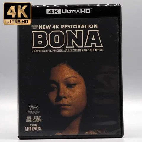 Kani - Bona 4K UHD Blu-ray cover featuring new 4K restoration of Filipino cinema masterpiece with portrait of a woman's face.